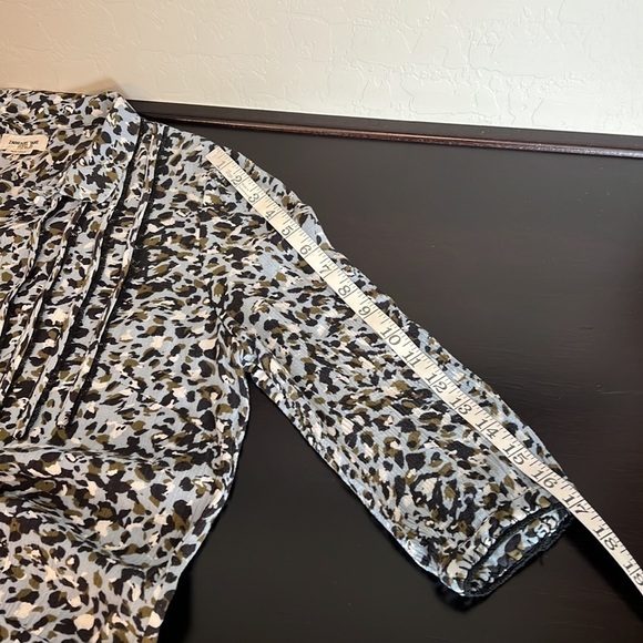 #22 ZADIG & VOLTAIRE Raspail Leo Crinkle Dress Blue Leopard Lace Trim, Sz S - Picture 5 of 12